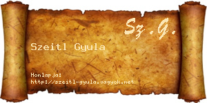 Szeitl Gyula névjegykártya